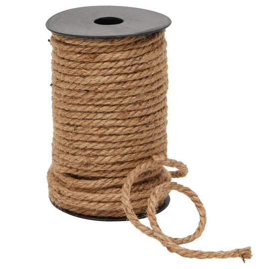 Bright Creations; Bright Creations 100 Feet 5mm Thick Twisted Nautical Rope for Crafts and Gift Wrapping - Decorative Hemp Jute String Twine (Brown) - Jute Rope; Category:Macrame; Image:1
